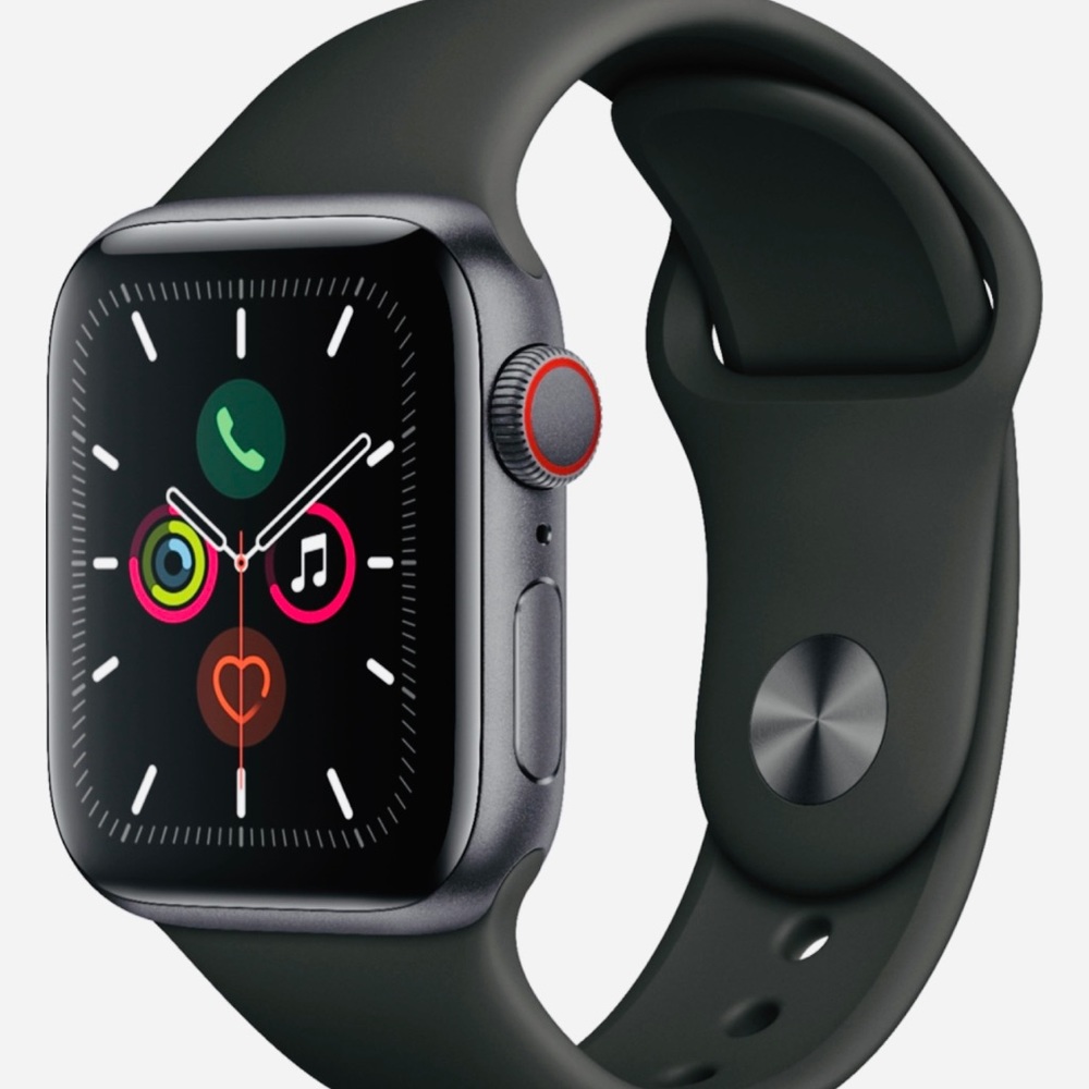Apple Watch Series 5 Space Black Stainless Steel Case with Black Sport Band
